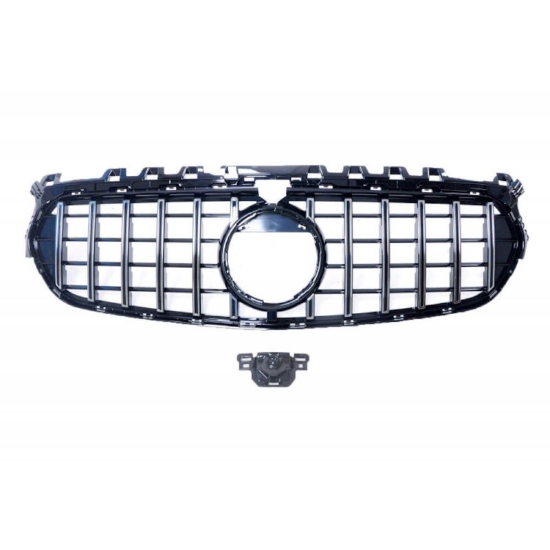 Calandre Noir et chrome Mercedes Classe B W247 Look Panamericana (20-23) Sans Pack AMG