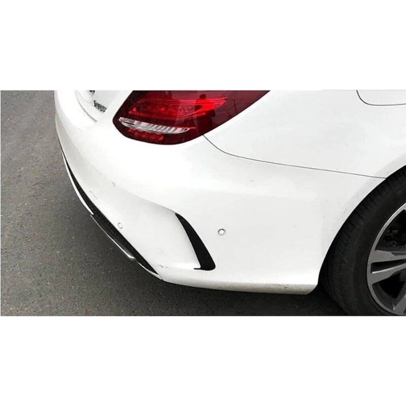 TOTMOX Lot 2 Autocollants Pare-Chocs Arrière Mercedes Classe C Break S205 AMG 2015-2021 – Fibre De Carbone Look