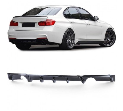 Diffuseur arrière noir brillant BMW série 3 F30 F31 look M Performance 11+ (1sortie gauche - 1 droite)