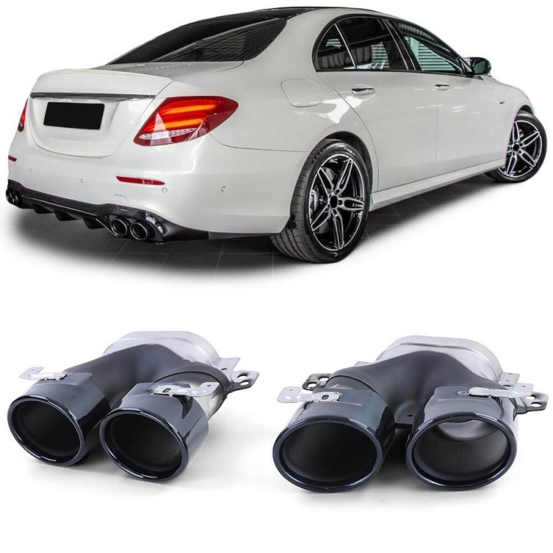 2x Embouts d'echappement Noir Mercedes Classe E W213 16+