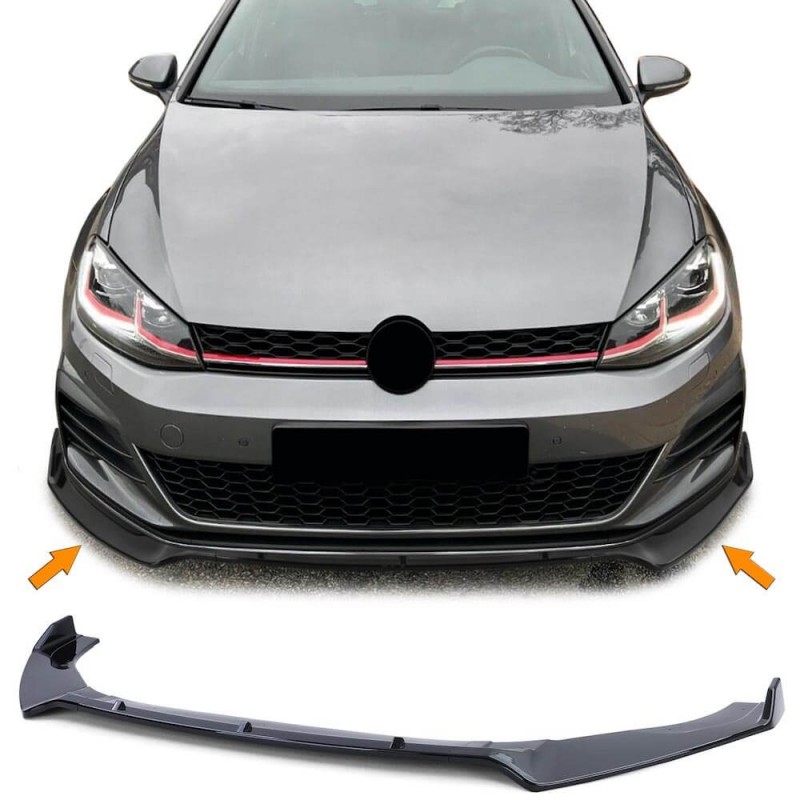 Rajout de pare-choc avant Noir brillant adaptable sur Vw Golf VII 7 GTI (13-20)