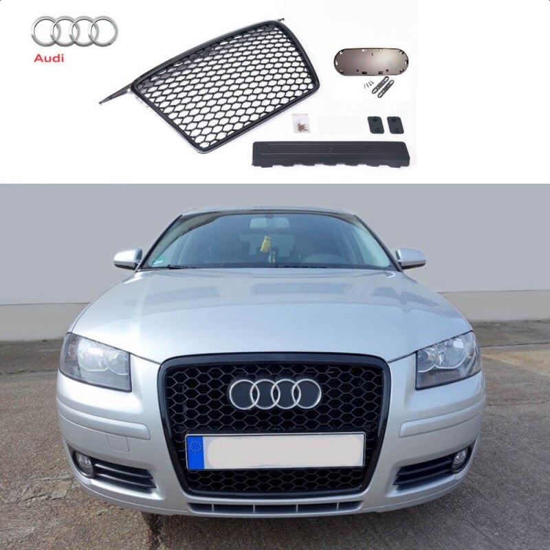 Calandre Noir brillant Audi A3 8P Look RS3 (04-08)
