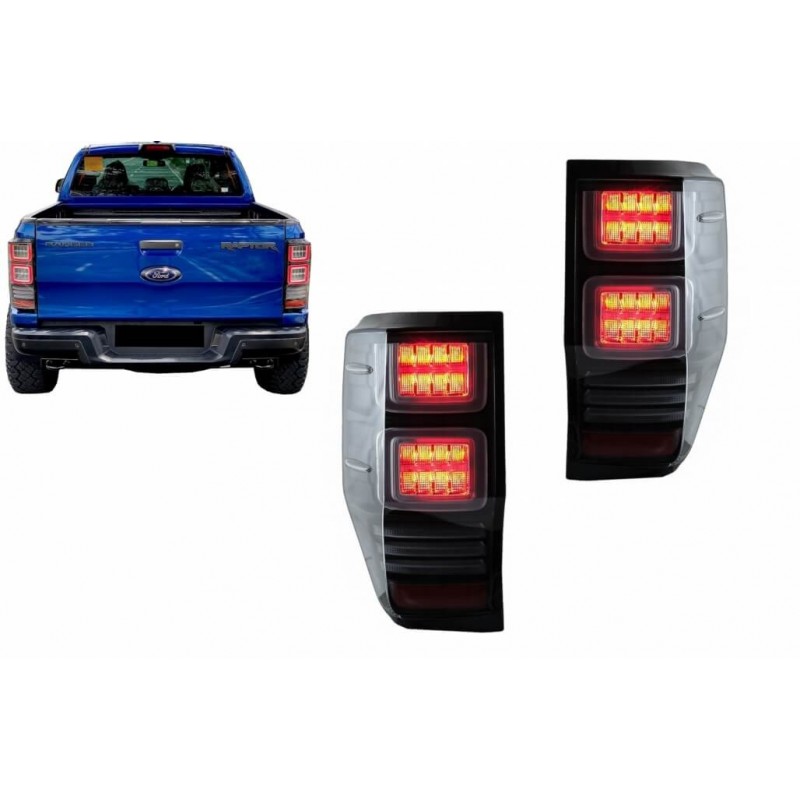 2x Feux Full LED fumés Ford Ranger avec clignotants dynamiques (12-18)