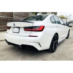 Diffuseur noir brillant + échappements BMW Série 3 G20 G21 Look 340i 19+