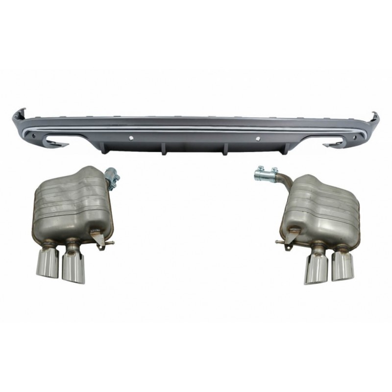 Diffuseur arrière + échappements Audi Q5 8R Double sortie Look SQ5 (09-16) (avec pare choc standard)