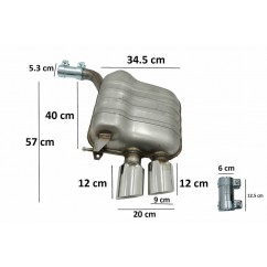 Diffuseur arrière + échappements Audi Q5 8R Double sortie Look SQ5 (09-16) (avec pare choc standard)