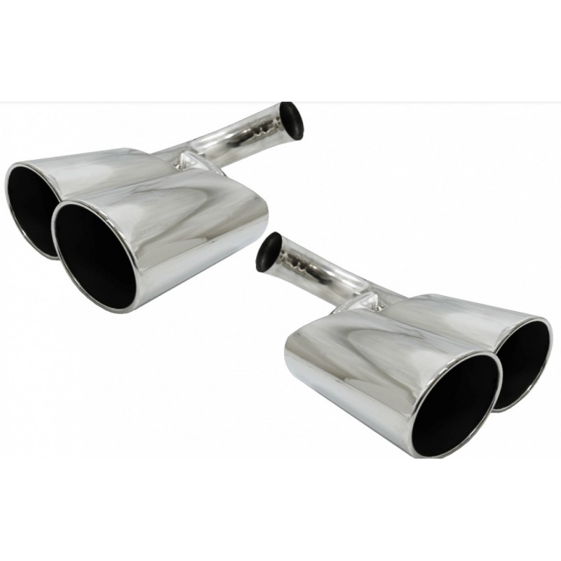 2x Embouts d'échappements Porsche Cayenne V6 Facelift Chrome (07-10)