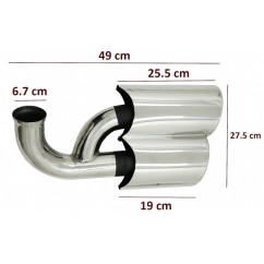 Embouts d'echappements Porsche Cayenne I Facelift Chrome 07-10