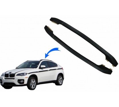 2x Rails de toit Noir BMW X6 E71 E72 (08-15)