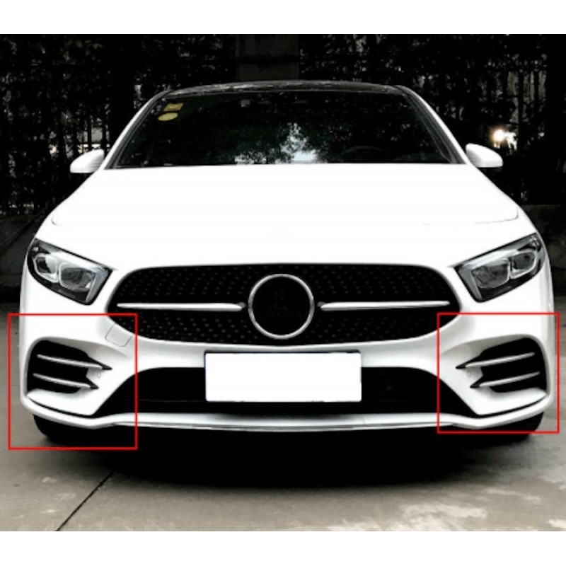 Inserts de pare choc Chrome mat Mercedes Classe A W177 (Avec Pack AMG)