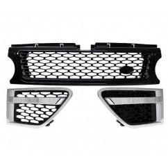Calandre + Grilles pour ailes Range Rover Sport L320 Noir brillant et chrome (10-13) Look Autobiograpy