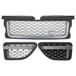 Calandre + Grilles pour ailes Range Rover Sport L320 Noir brillant et Silver (05-08) Look Autobiograpy
