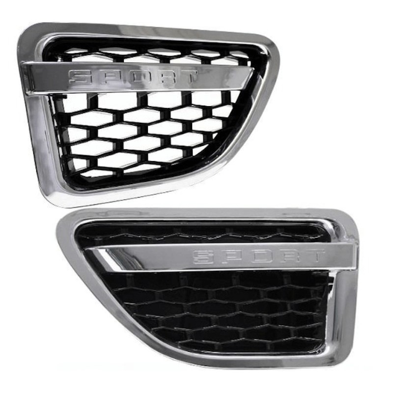 2x Calandre de garde-boue RANGE ROVER Sport L320 Chrome/Noir (05-10) 2x Calandre de garde-boue RANGE ROVER Sport L320 Chrome/Noir (05-10)