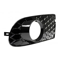 3x Grilles de pare chocs adaptables sur Volkswagen GOLF VI 6 Nid d'abeille Noir Brillant (08-12)