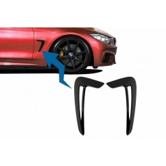 2x Rajouts de prises d'air latérales noirs laqués BMW Serie 4 F32, F33, F36