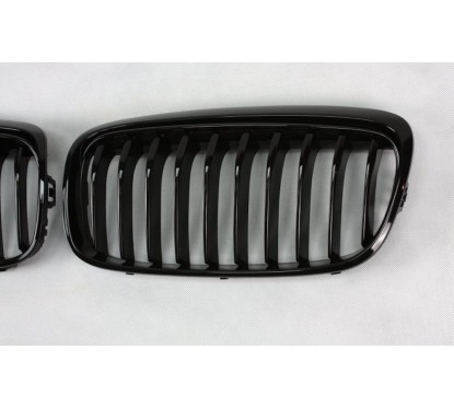 2x Grilles de Calandre BMW Serie 2 F45 Active Tourer, F46 Grand Tourer Noir brillant (14-17)