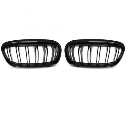 2x Grilles de Calandre BMW Serie 2 F45 Active Tourer, F46 Grand Tourer M Performance Noir brillant