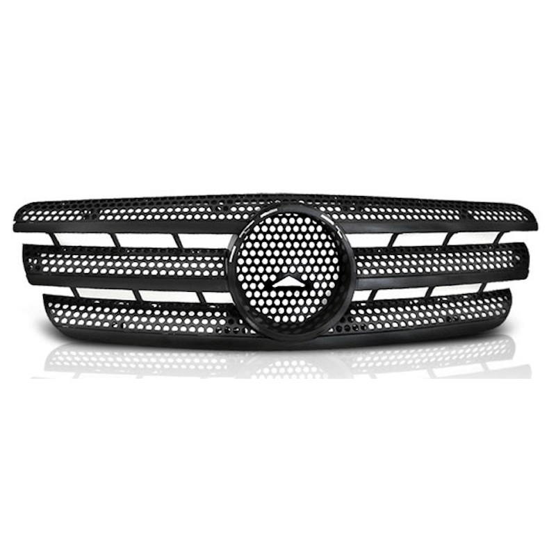 Calandre Sport Argent & Chrome Pour Mercedes ML W163 (1998-2005) - Remplacement D’origine - Style Ligne Sport - Facile à Monter