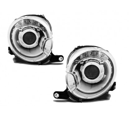 2x Phares avants Fiat 500 Look Xenon (07-15)