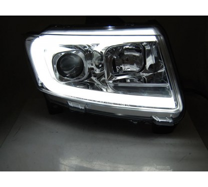 2x Phares à LED look Xenon Chrysler Jeep Grand Cherokee (11-13) version chrome