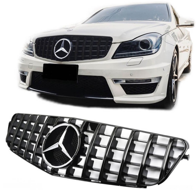 Grille de calandre Mercedes Classe C W204 Panamericana Noir Look AMG (07-14)