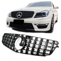 Grille de calandre Mercedes Classe C W204 Panamericana Noir Look AMG (07-14)