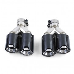 2x Sorties d'échappements double BMW Série 5 F10 F11 Série 6 F12 F13 Carbone (10-17)