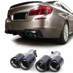 2x Sorties d'échappements double BMW Série 5 F10 F11 Série 6 F12 F13 Carbone (10-17)