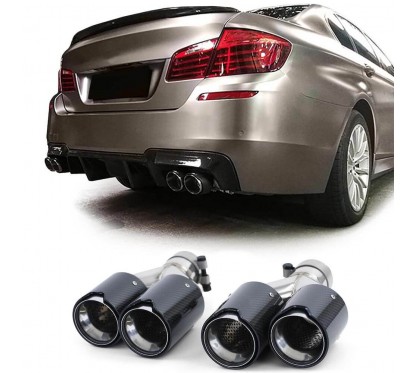 2x Sorties d'échappements double BMW Série 5 F10 F11 Série 6 F12 F13 Carbone (10-17)