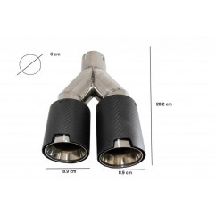 2x embouts d'échappements Carbone BMW Universel (Sortie 60mm)