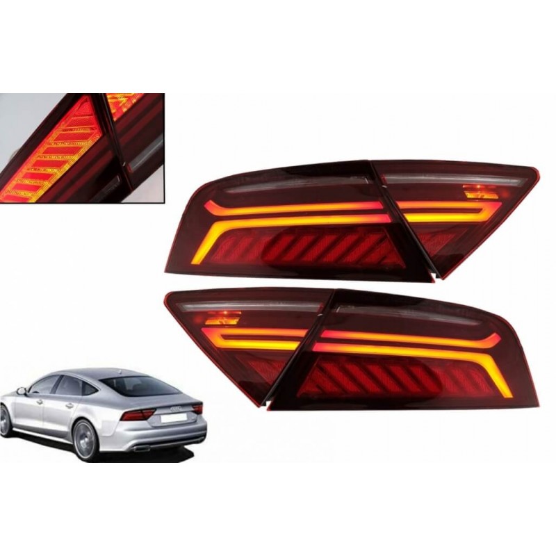 2x Feux arrières Audi A7 Look Facelift fumés (10-14)