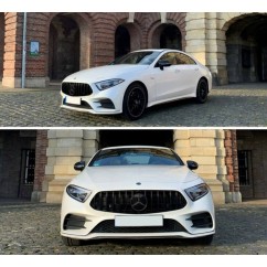 Grille de calandre Mercedes Classe CLS C257 Panamericana Look AMG 18+ NOIR ET CHROME