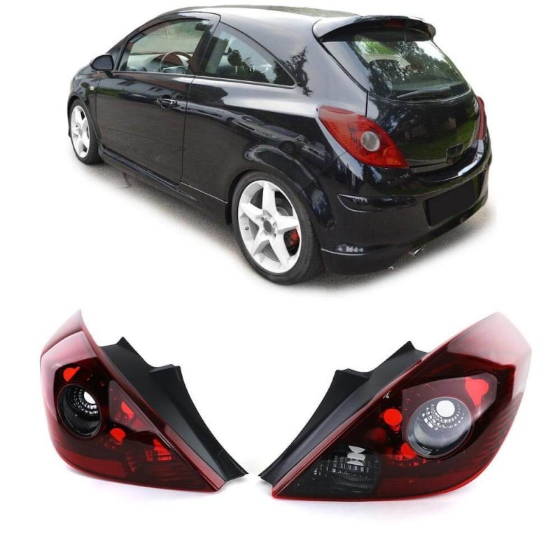 2x Feux arrières Fumés Opel Corsa D, 3 portes (06+) Look OPC