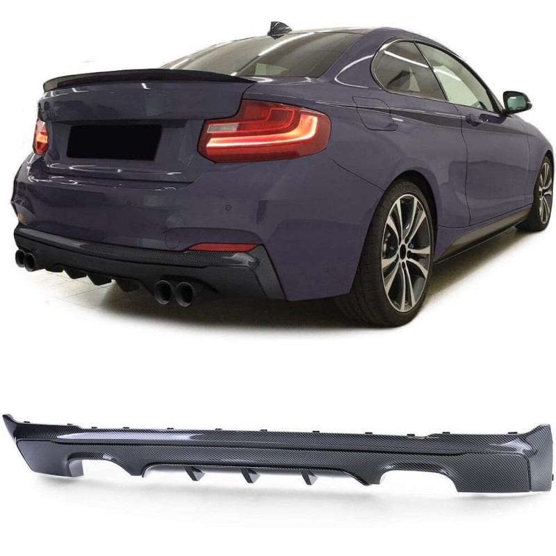 Diffuseur arrière carbone BMW Série 2 F22 F23 Look M2 13+ (sortie 2+2)