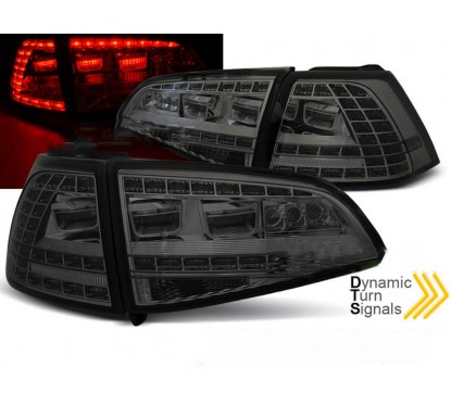 2x Feux arrières LED Fumés adaptables sur Golf VII 7 avec clignotants dynamiques (13-17)