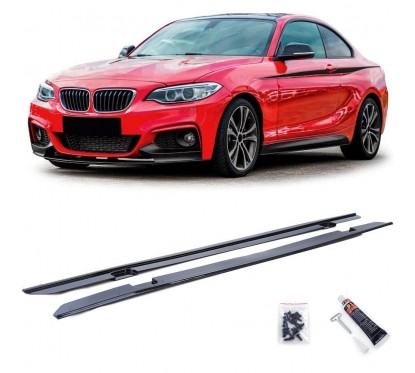 2x rajouts latérales noir brillant BMW Série 2 F22 F23 (13+)
