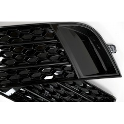 2x Grilles de pare choc avant Audi A1 Look RS1 Noir brillant (10-15)