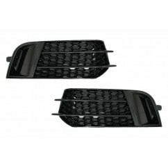 2x Grilles de pare choc avant Audi A1 Look RS1 Noir brillant (10-15)