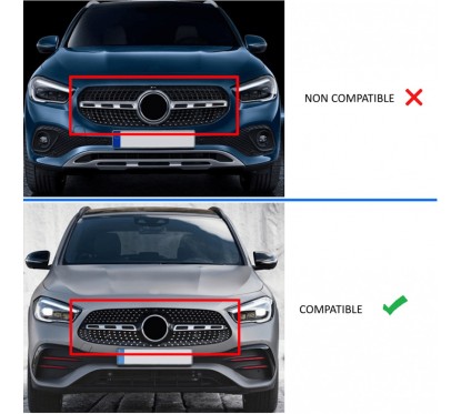 Calandre Panamericana AMG Noir et chrome Mercedes GLA H247 de 2020 à 2023 (avec Pack AMG)