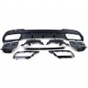 Diffuseur arriere + sorties d'échappements Look E63 AMG Black pour Mercedes Classe E W212 Facelift avec pack AMG 13-16