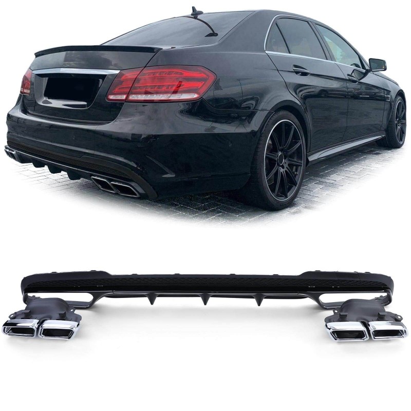 Diffuseur arrière + sorties d'échappements Look E63 AMG Black pour Mercedes Classe E W212 Facelift avec pack AMG (13-16) Diffuseur arrière + sorties d'échappements Look E63 AMG Black pour Mercedes Classe E W212 Facelift avec pack AMG (13-16)