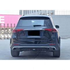 Diffuseur + sorties d'echappements chromés Mercedes GLE W167 SUV Look 63 AMG(19+)