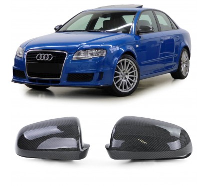 2x Coques retroviseur Carbone Audi A4 B7 (04-08)