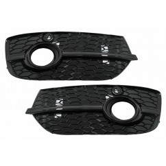 2x Grilles de pare choc avant Audi Q3 8U (11-14) RS Design Noir brillant