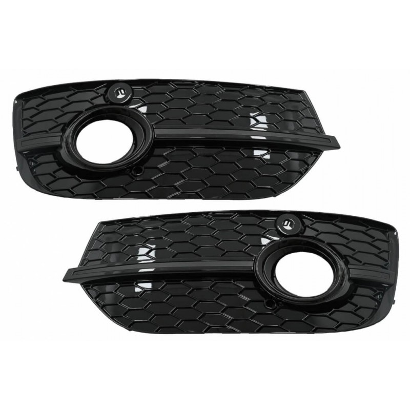 2x Grilles de pare choc avant Audi Q3 8U (11-14) RS Design Noir brillant