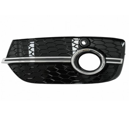 2x Grilles de pare choc avant Audi Q3 8U (11-14) RS Design Noir et chrome