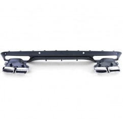 Diffuseur arriere Mercedes Classe C S205 Noir Mat + 4 embouts d'echappements (14-18)