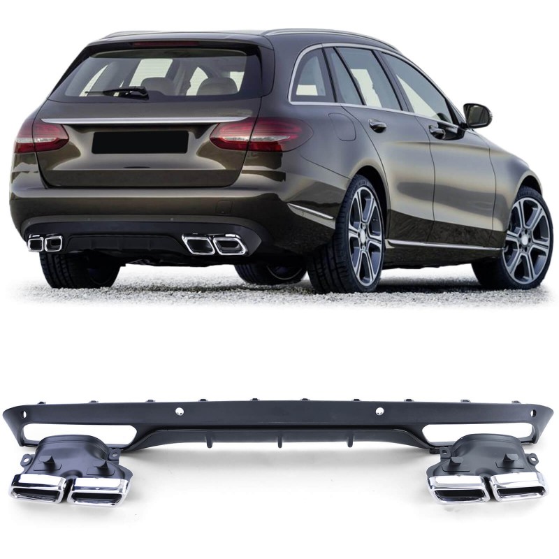 Diffuseur arrière Mercedes Classe C S205 Break + embouts d'échappements (14-18)