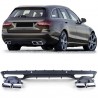 Diffuseur arriere Mercedes Classe C S205 Noir Mat + 4 embouts d'echappements (14-18)