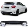 Diffuseur Mercedes Classe A W176 Noir Brillant + 4 sorties d'echappements (12-18)